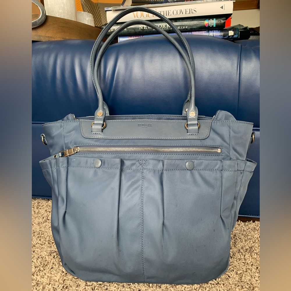 MZ WALLACE Mayfair Beaford Moonstone Blue Tote Multiple Pockets & Zipper Used - Picture 4 of 17